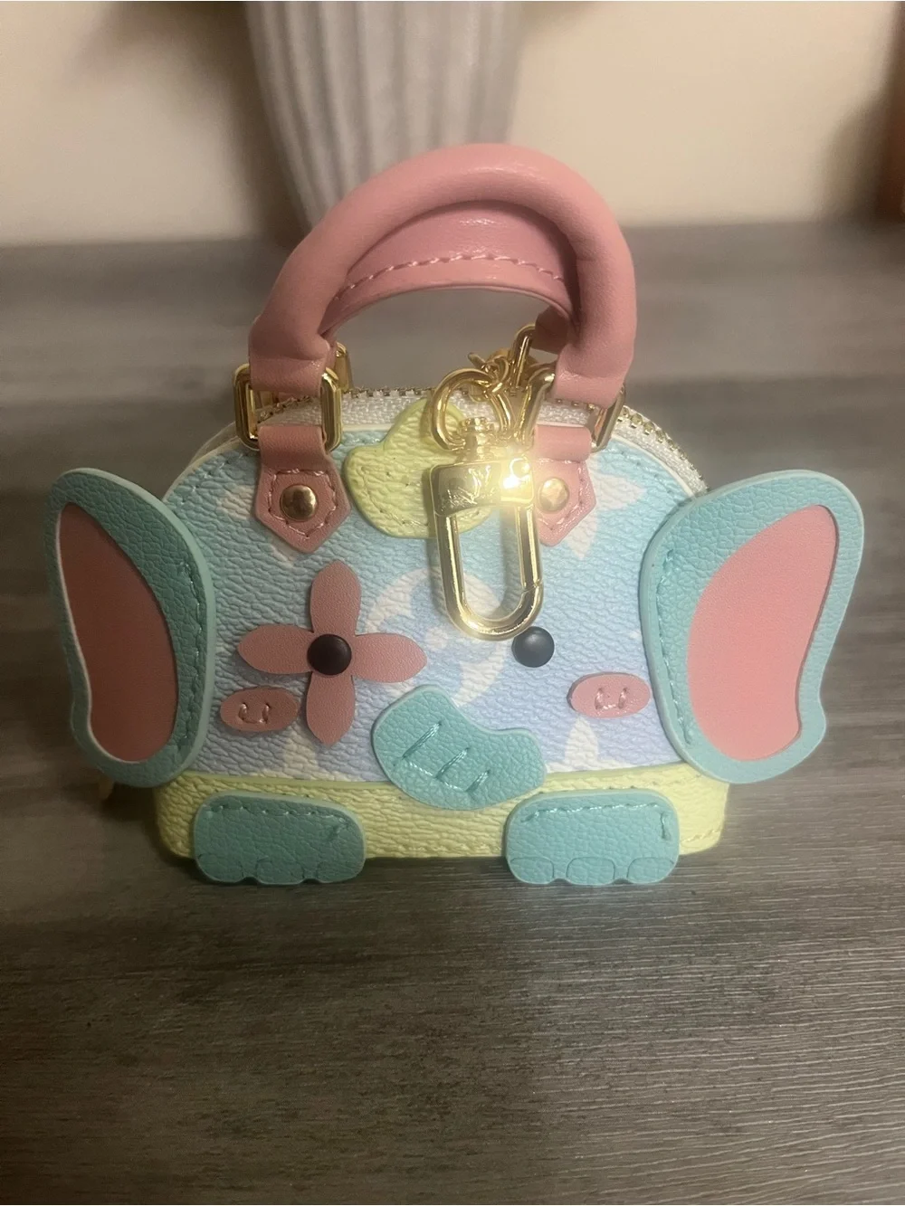 Elephant Mini Bag Charm Monogram Blue